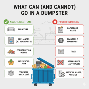 Dumpster Acceptable Disposal Guide for Orlando City and Orange County Florida